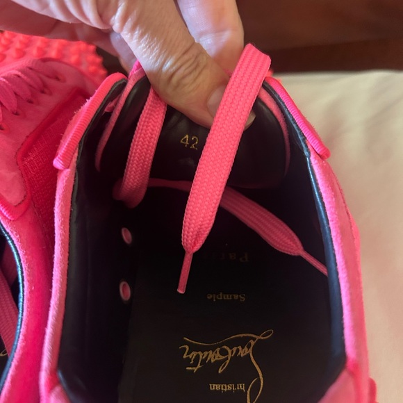 Christian Louboutin Hot Pink Spiked Sneakers size 42 - Picture 7 of 13